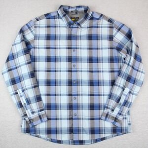 Eddie Bauer Classic Fit Shirt Mens XL Blue Plaid Button Down Long Sleeve